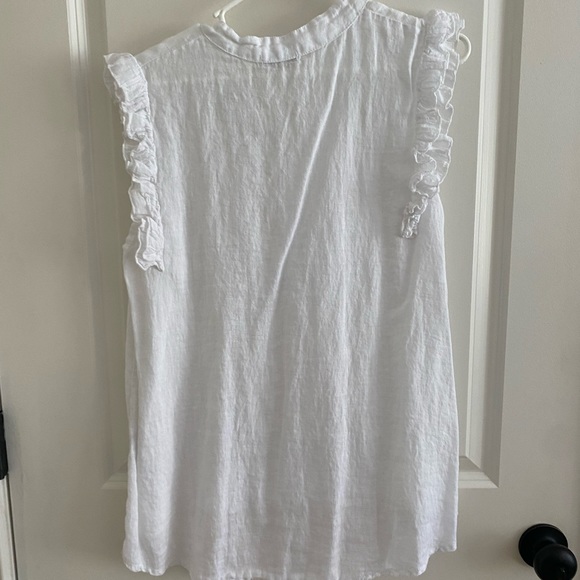RUFFLE LINEN TOP - Picture 4 of 4